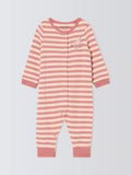 John Lewis ANYDAY Baby Stripe Cat Sleepsuit, Pink