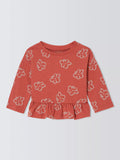 John Lewis ANYDAY Baby Floral Print Top, Orange