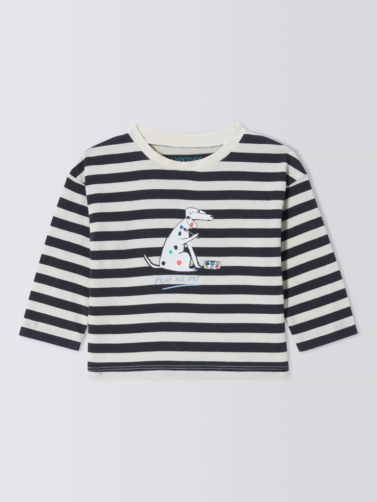 John Lewis ANYDAY Baby Play All Day Striped Top, Multi