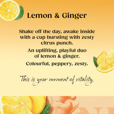 Twinings lemon and ginger herbal tea bags 20 bags 30g (British brand)