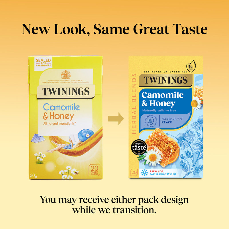 Twinings Camomile Honey tea bags 20 pack 30g, imported from the UK