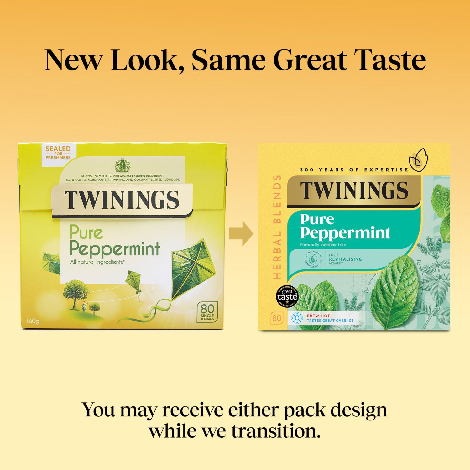 Twinings pure peppermint herbal tea bags 160g (British brand)