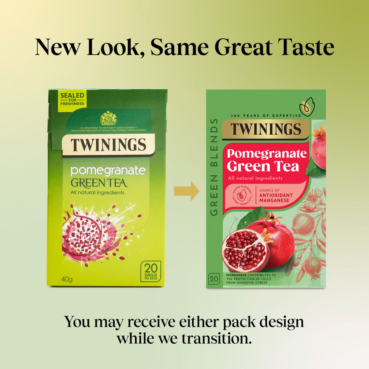 Twinings pomegranate green tea 40g (British brand)