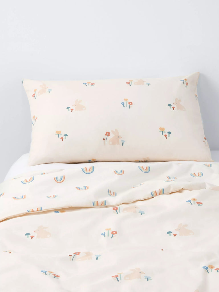 John Lewis Scandi Bunny Rainbow Reversible Toddler Duvet Cover and Pillowcase Set