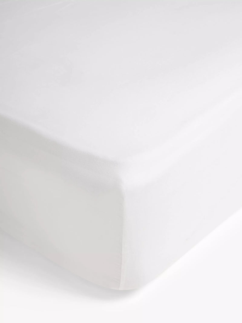 John Lewis Comfy & Relaxed 300 Thread Count Washed Cotton Fitted Sheet - Almond King
