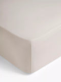 John Lewis Comfy & Relaxed 300 Thread Count Washed Cotton Fitted Sheet - Almond Double