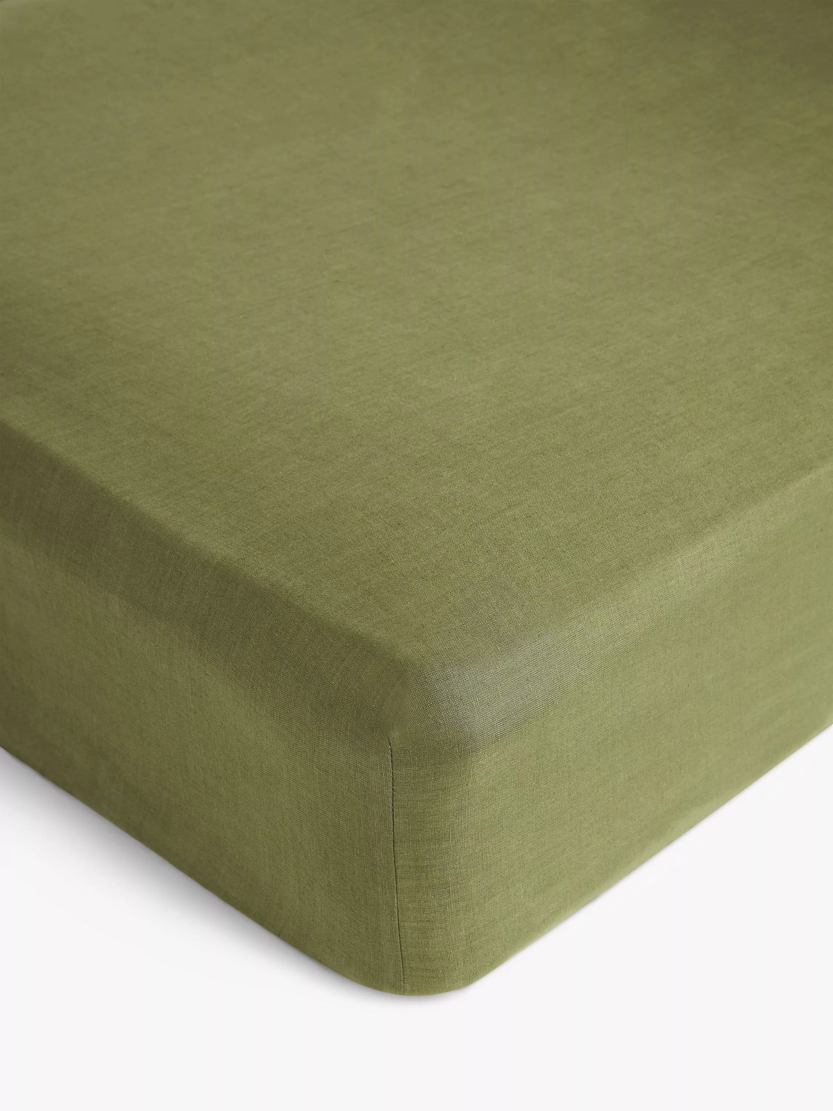 John Lewis Comfy & Relaxed Washed Linen Deep Fitted Sheets - Denim Blue Single