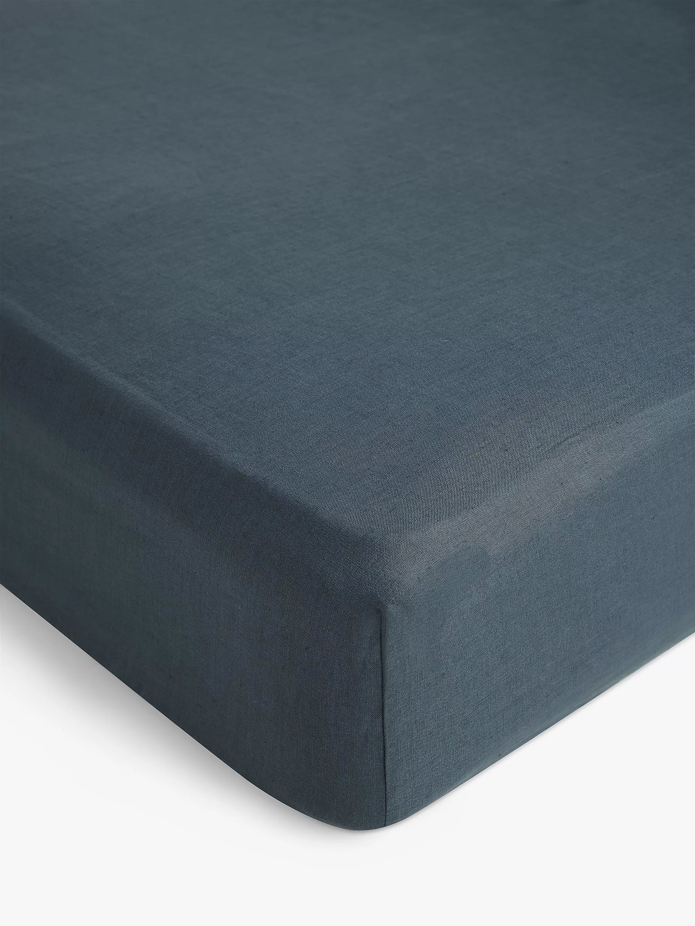 John Lewis Comfy & Relaxed Washed Linen Deep Fitted Sheets - Pale Grey Single