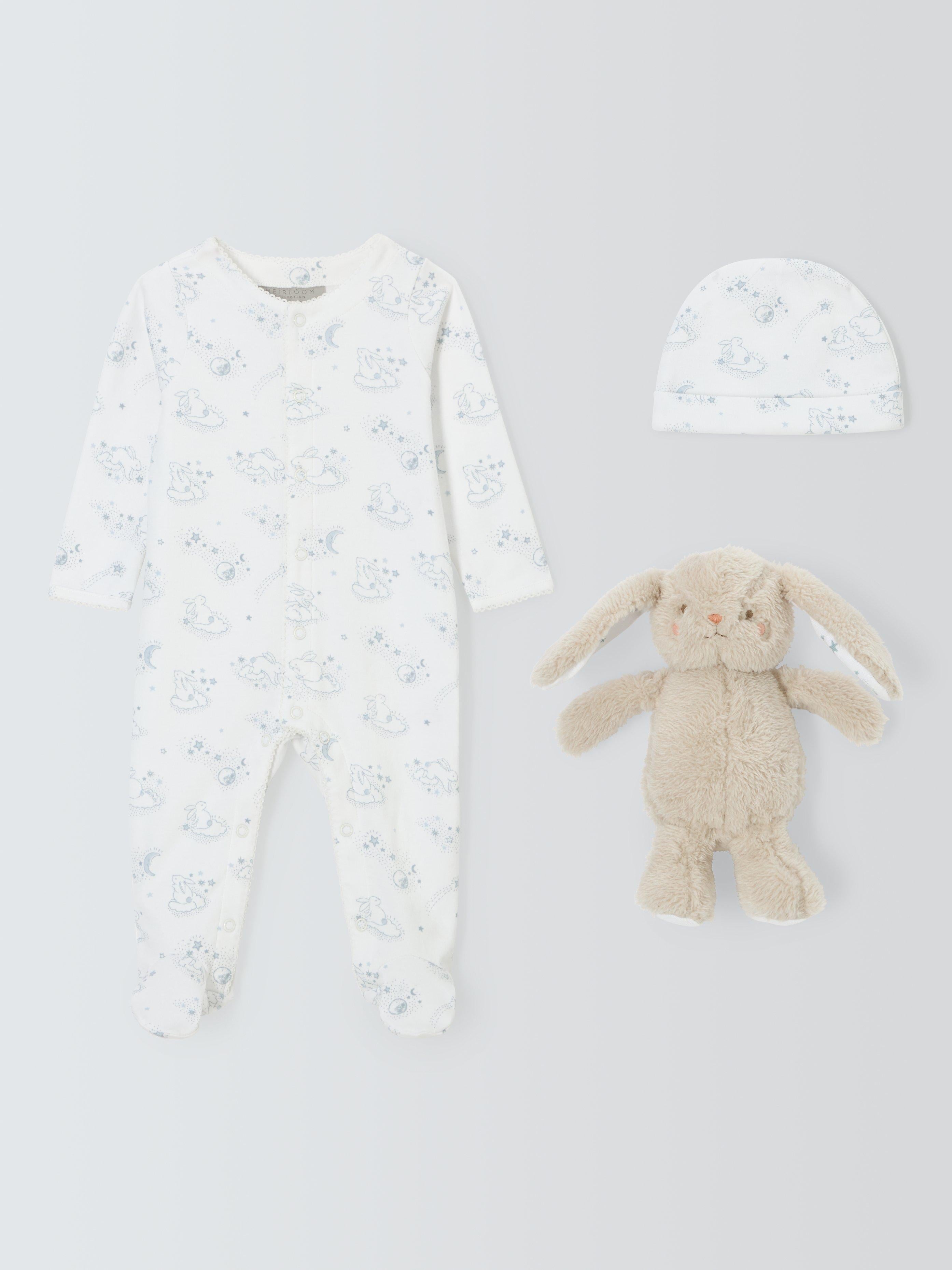 Ensemble cadeau grenouillère John Lewis avec imprimé lapin, version UK
