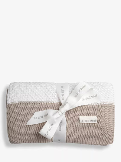 John Lewis The Little Tailor Stripe Super Soft Textured Cotton Knit Baby Blanket- Buy online at McGrocer