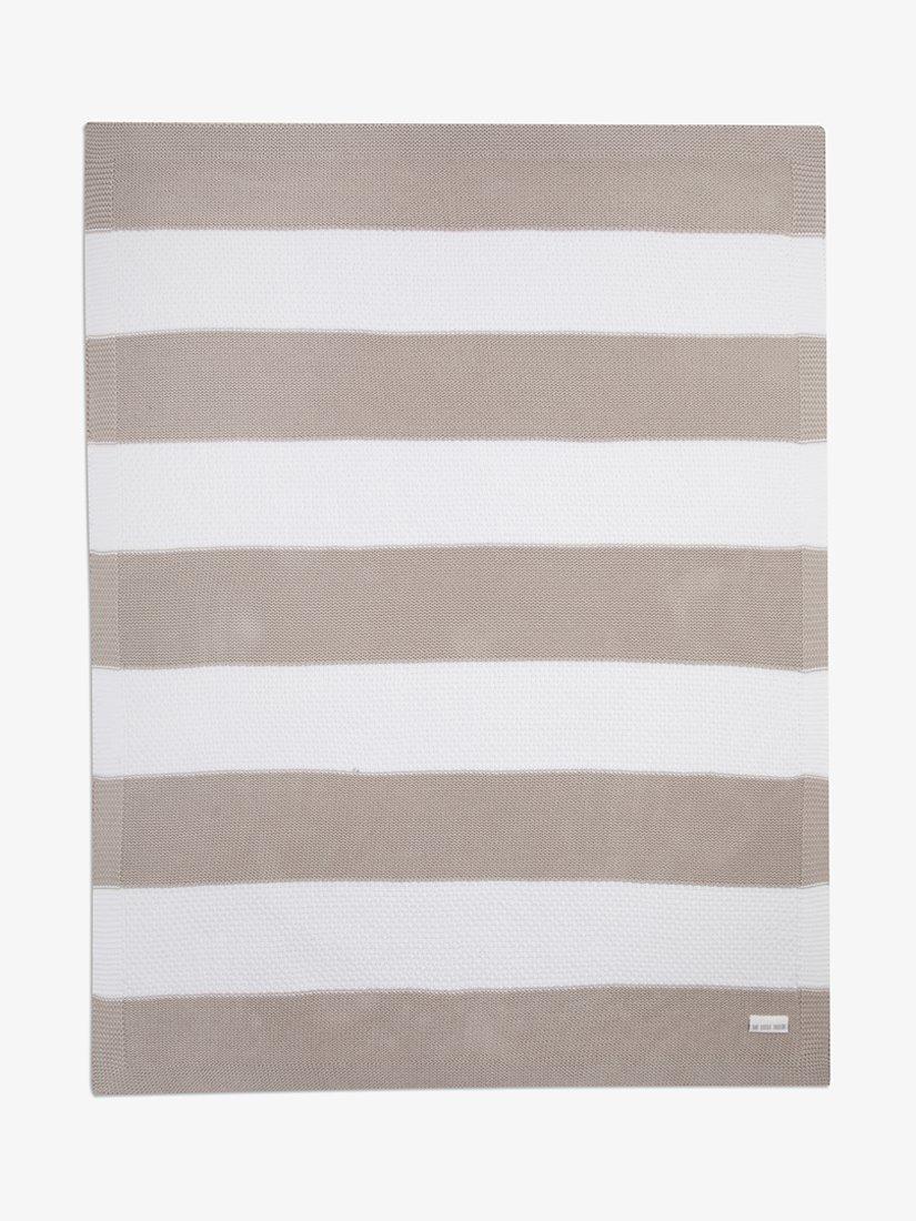 Little Tailor gestreifte, superweiche Babydecke aus Baumwollstrick, UK-Version