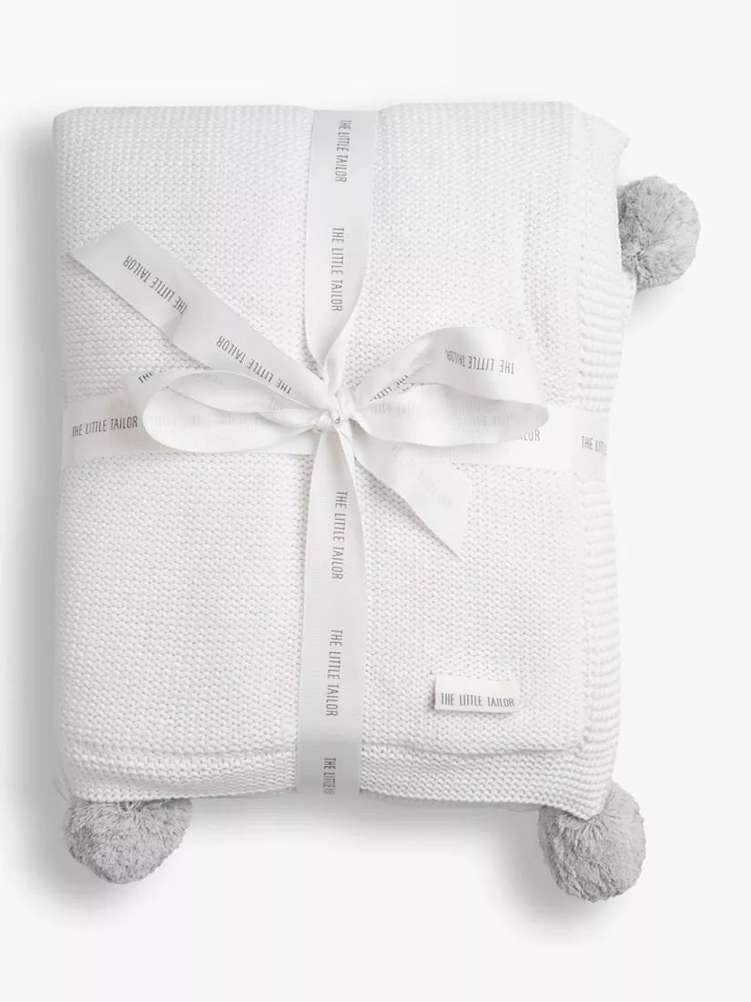 The Little Tailor Pom Pom Baby Blanket