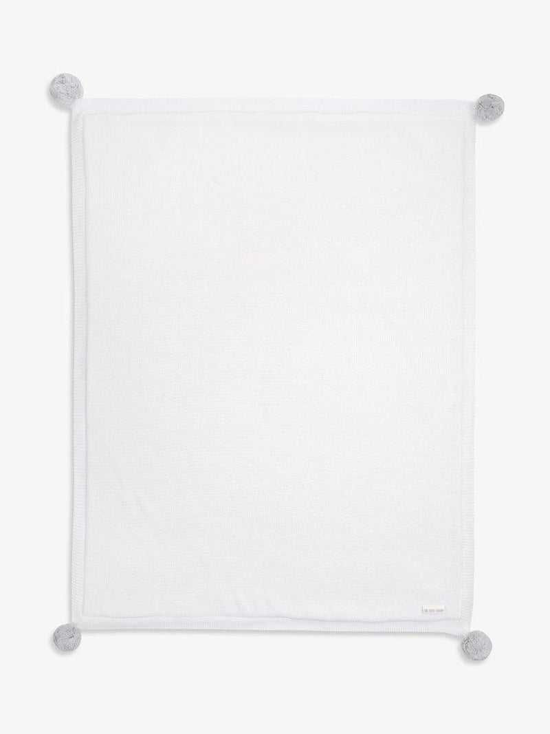 The Little Tailor pom pom baby blanket soft plush reverse, UK version