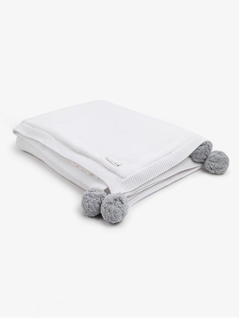 The Little Tailor pom pom baby blanket soft plush reverse, UK version