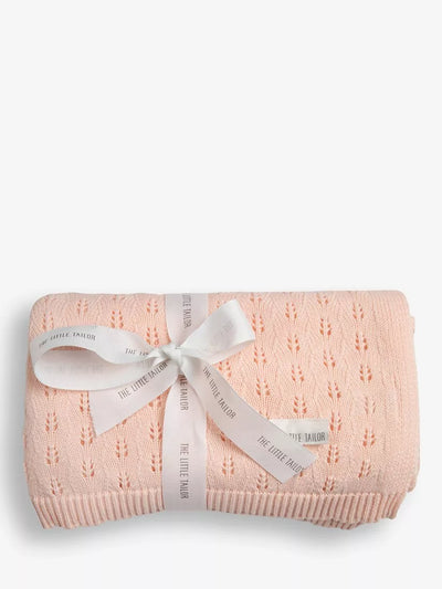 John Lewis The Little Tailor Cotton Pointelle Baby Blanket Pink- Buy online at McGrocer