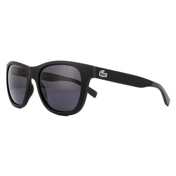 Lacoste L848S matte black wayfarer sunglasses, imported from the UK