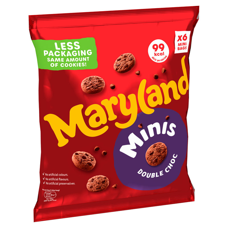 Maryland 6 Minis Double Choc Cookies 118.8g imported from the UK