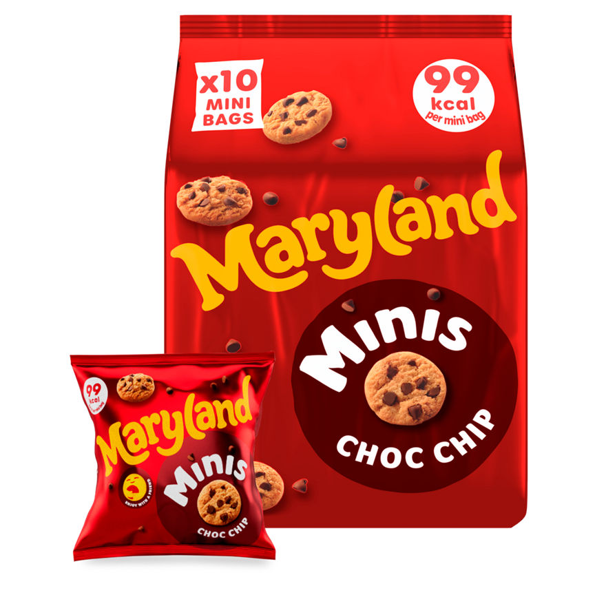 Maryland Cookies Minis Choc Chip 10 Mini Bags