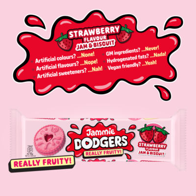 Jammie Dodgers strawberry jam biscuits 140g, UK version