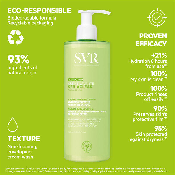 SVR Sebiaclear Soothing Face Wash 400ml (British brand)