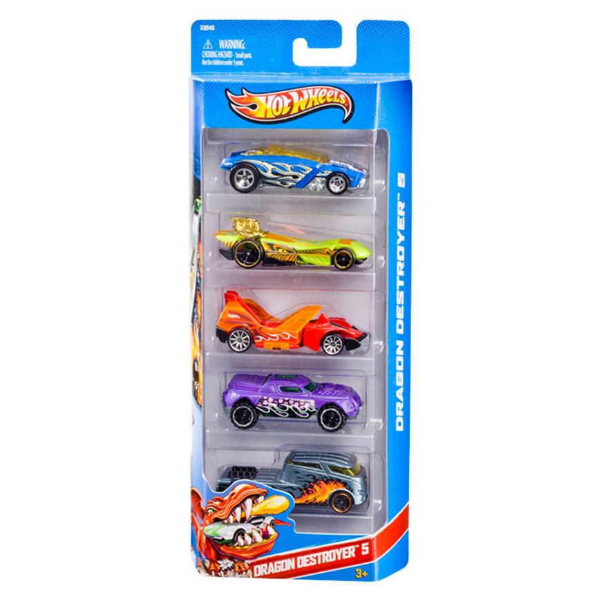 Hot Wheels Dragon Destroyer Vehicles 5 Pack GOODS ASDA   