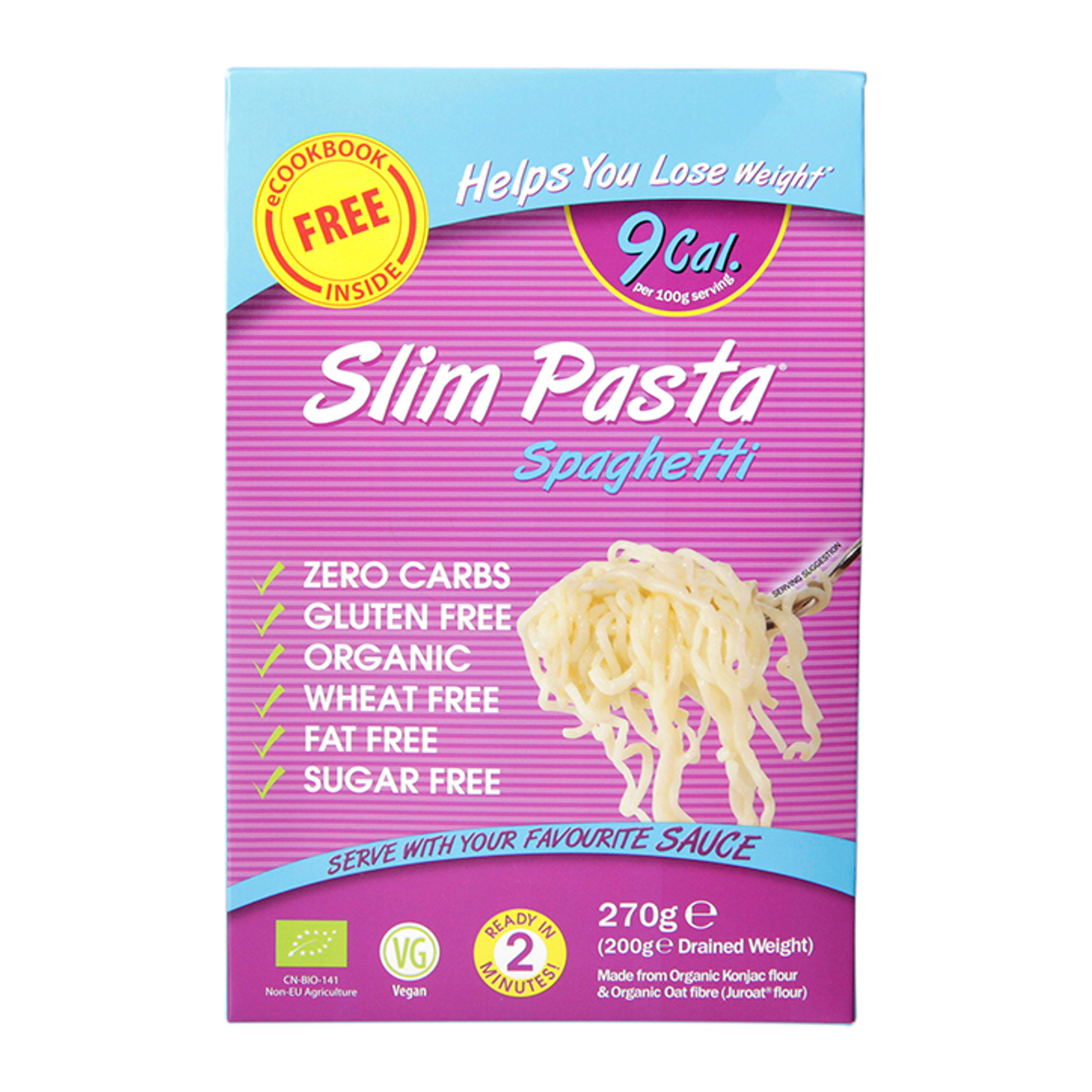 Eat Water Organic Slim Pasta Fettuccine 270g - Spaghetti