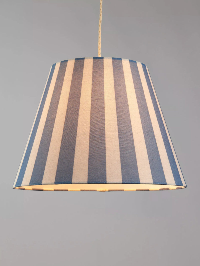 John Lewis Bold Stripe Tapered Lampshade, Blue, Dia.16cm