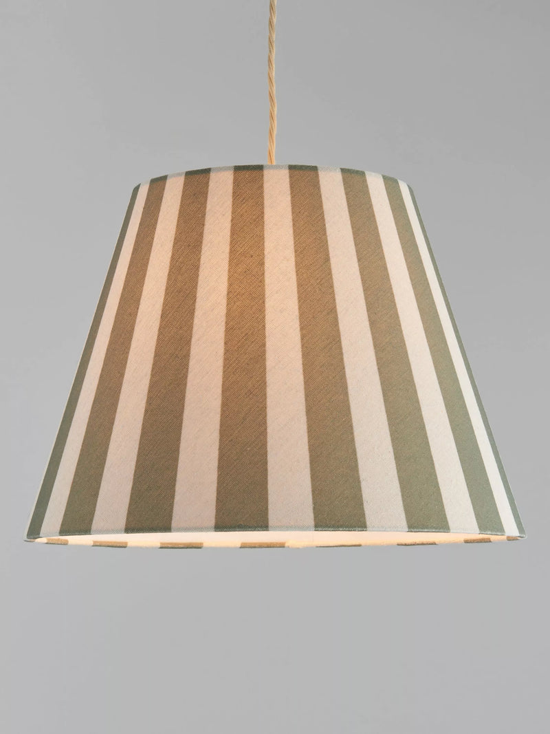 John Lewis Bold Stripe Tapered Lampshade, Green, Dia.16cm