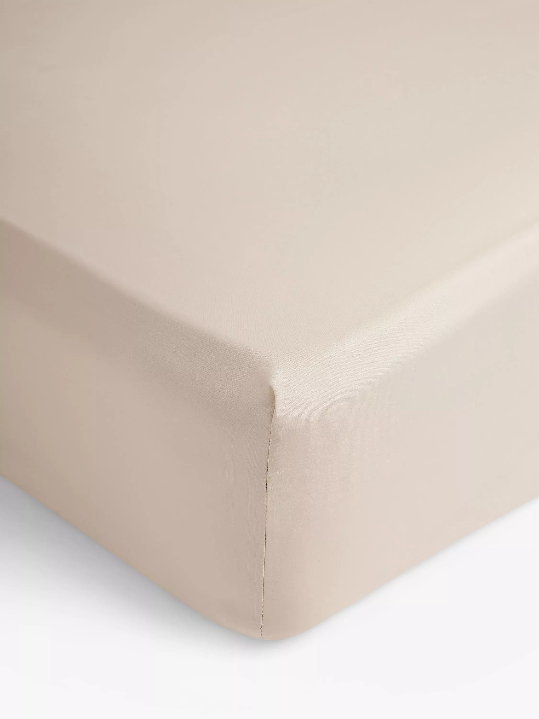 John Lewis Easy Care Organic Cotton 200 Thread Count Extra Deep Fitted Sheet - Almond King