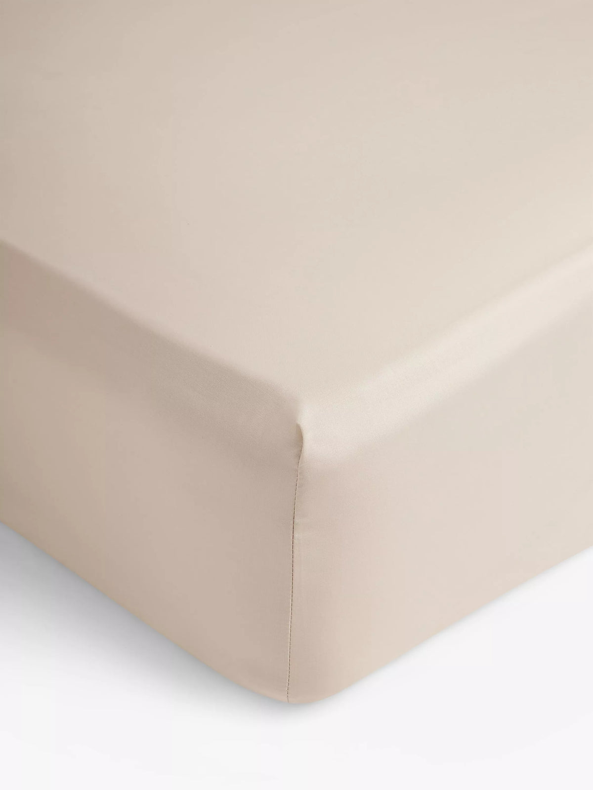 John Lewis Easy Care Organic Cotton 200 Thread Count Extra Deep Fitted Sheet - Almond King