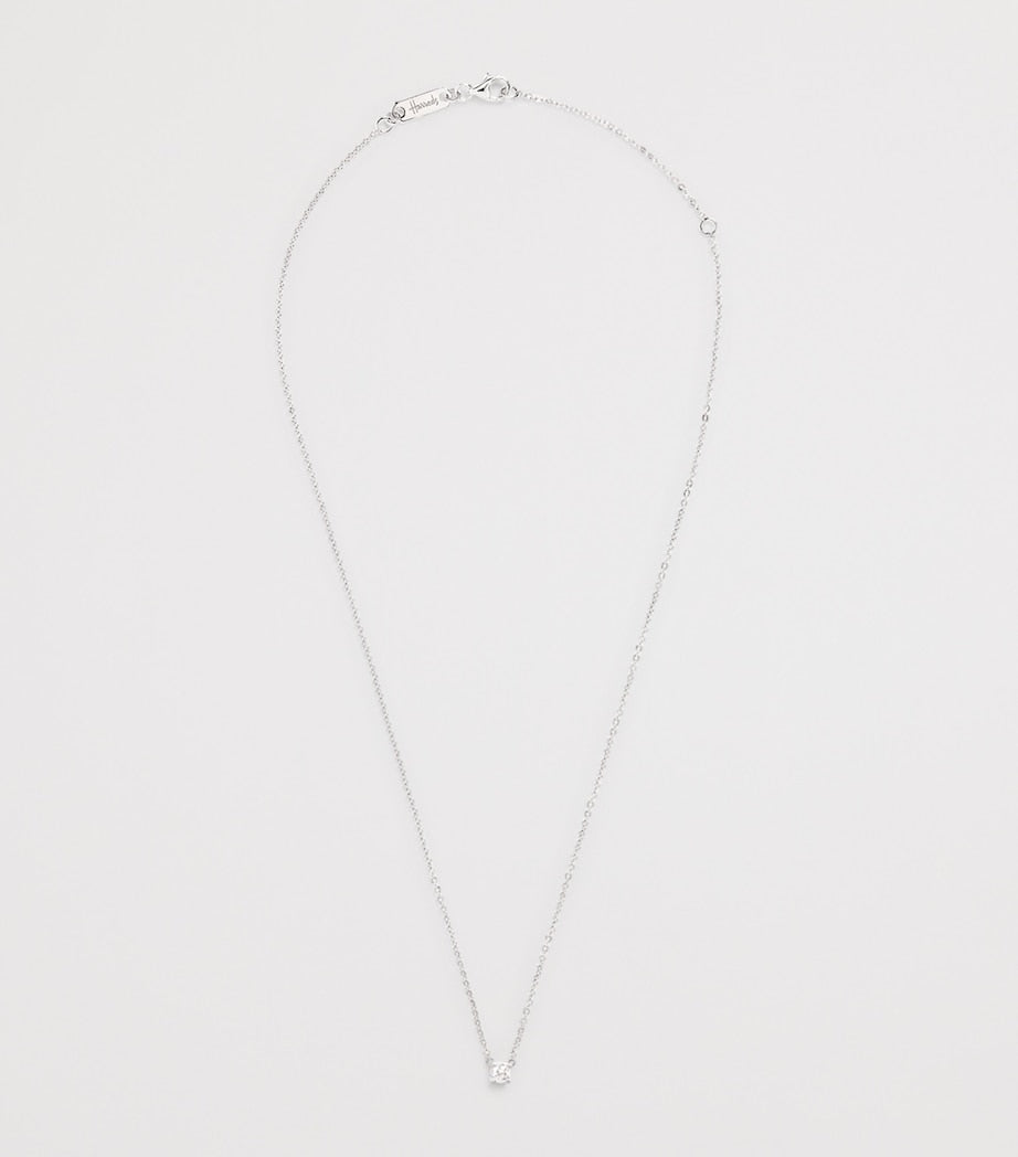 Harrods white gold diamond pendant necklace 0.25ct (British brand)
