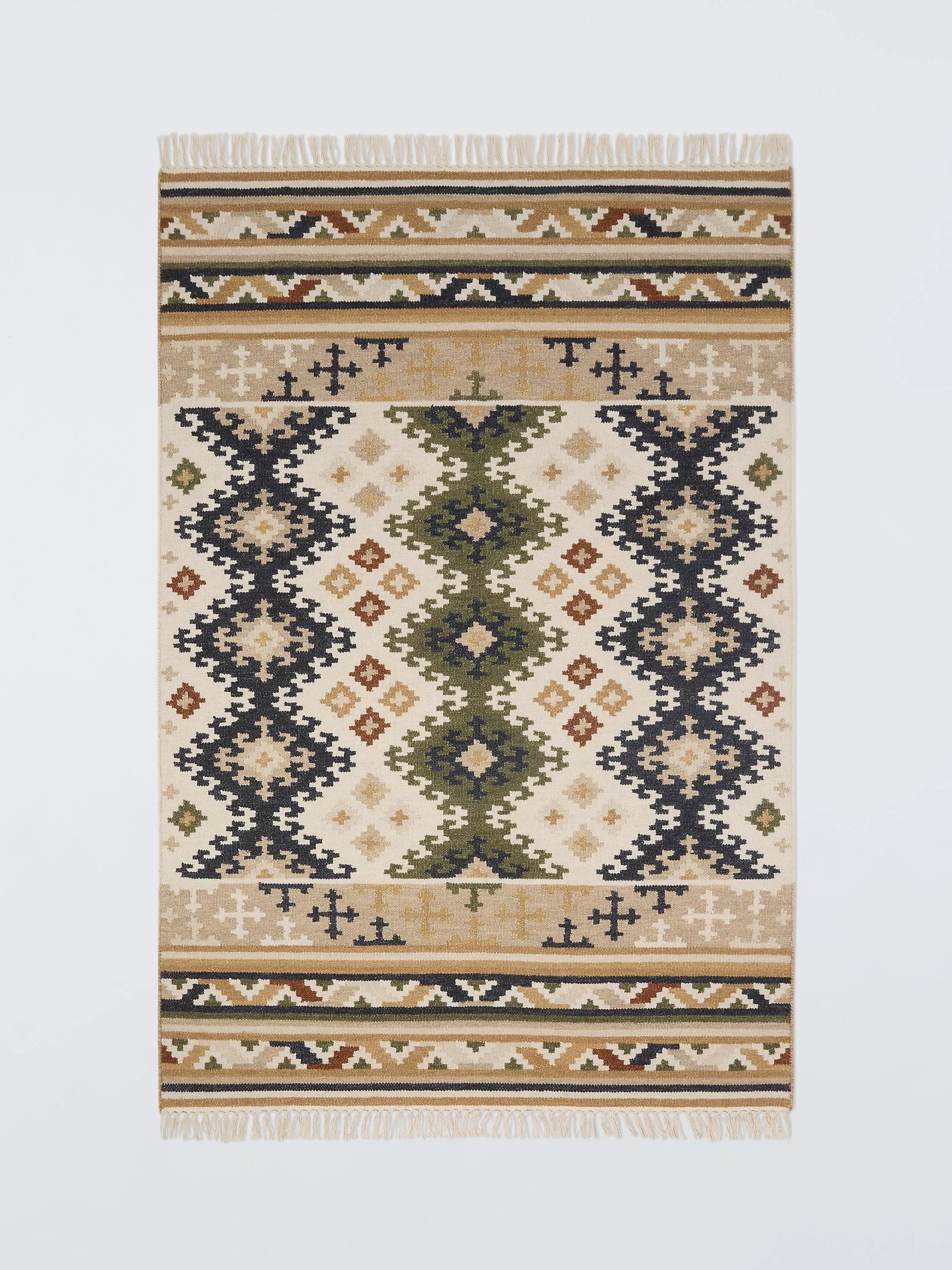 John Lewis Flachgewebe-Teppich grün multi geometrisch 120x180cm - Britisches Produkt