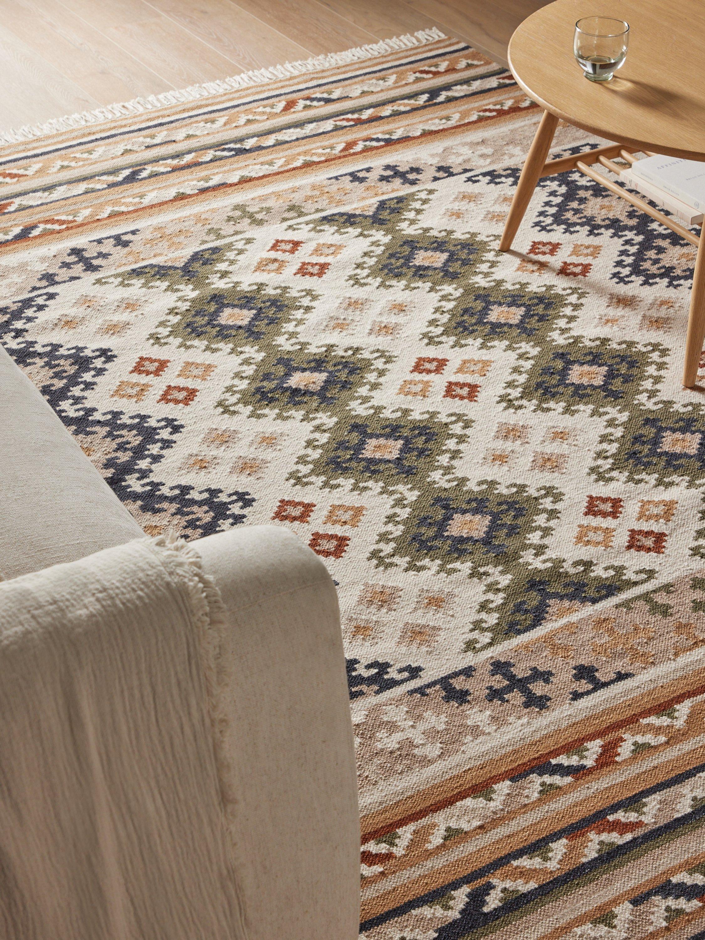 John Lewis flatweave rug green multi geometric 120x180cm - British product