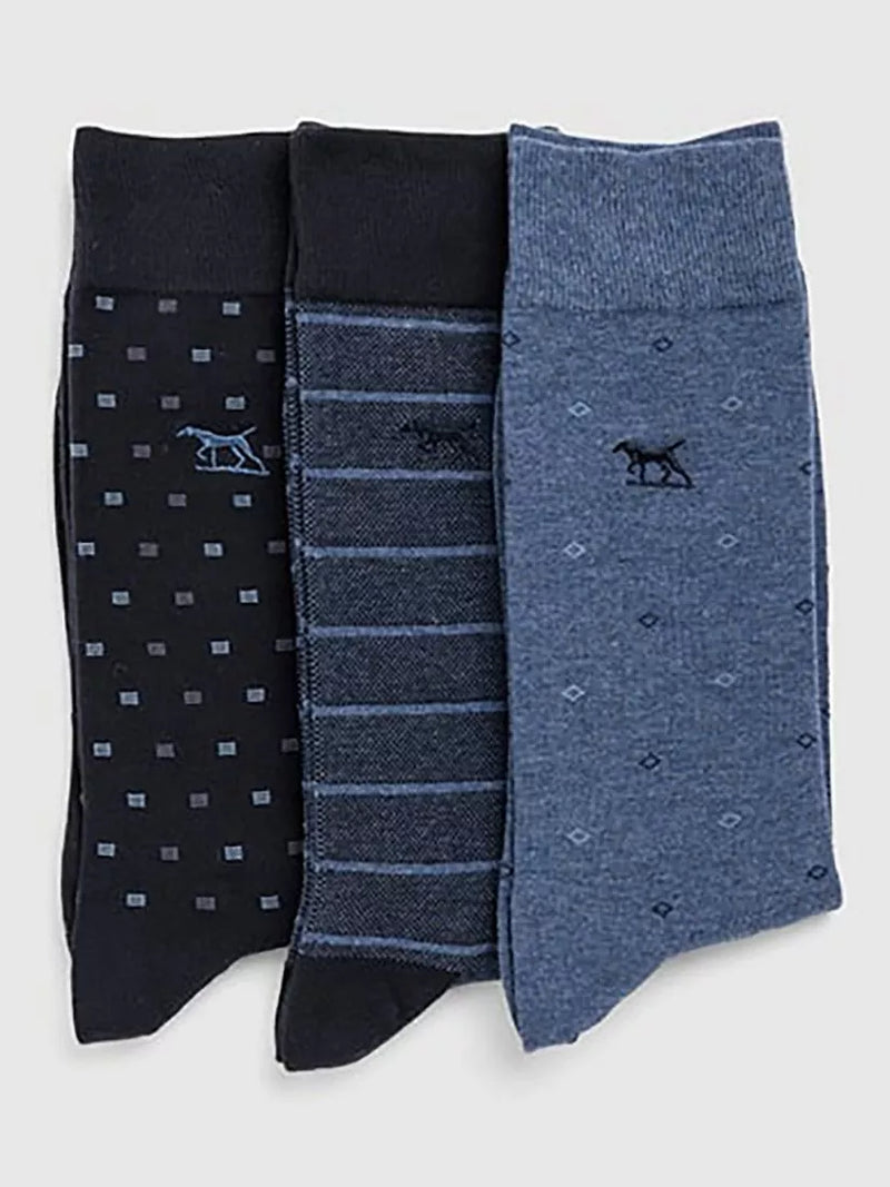 Lot de 3 chaussettes en coton mélangé Rodd & Gunn Seafcliff (marque britannique)
