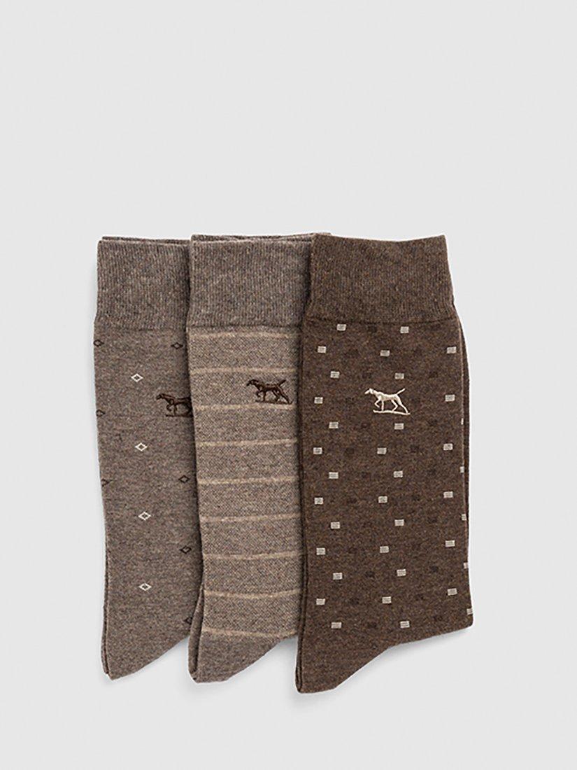 Lot de 3 chaussettes en coton mélangé Rodd & Gunn Seafcliff (marque britannique)