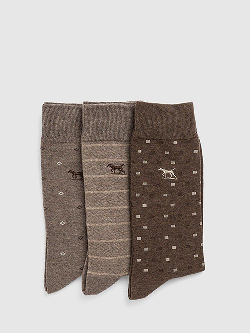 Lot de 3 chaussettes en coton mélangé Rodd & Gunn Seafcliff (marque britannique)
