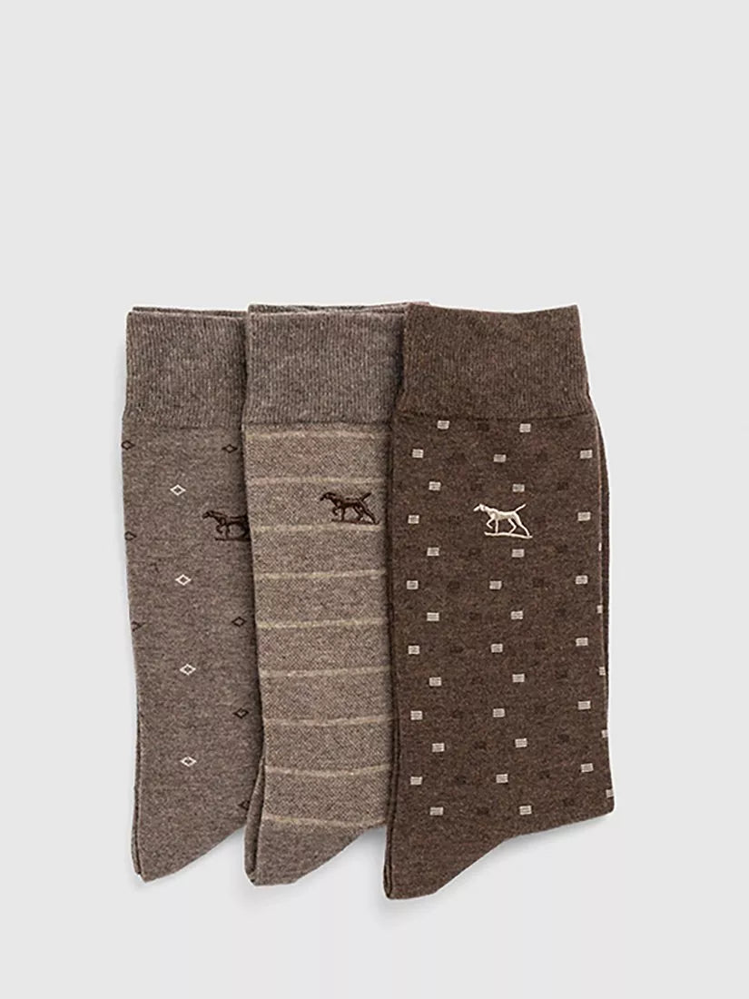 Chaussettes mi-hautes en coton mélangé Rodd & Gunn Seafcliff, lot de 3