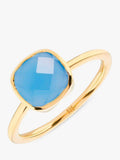 Bague cocktail coussin Auree en argent sterling plaqué or, version UK