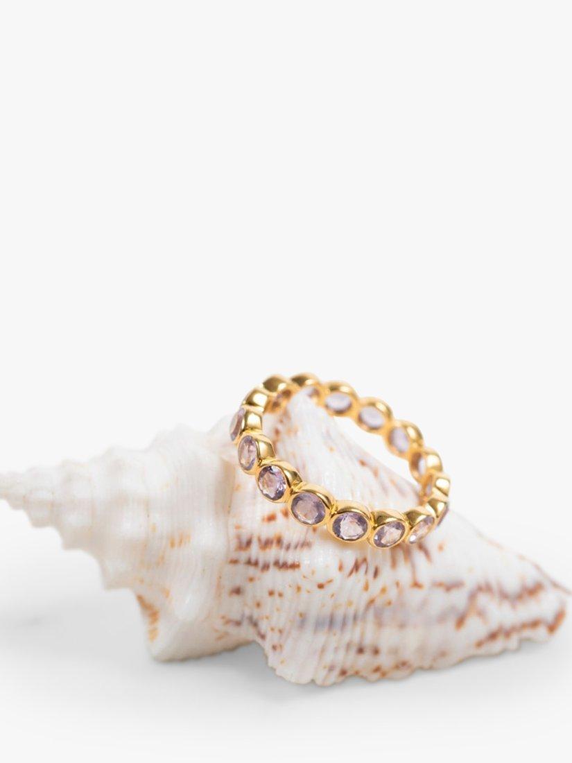 Auree amethyst band ring purple gold - British product