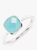 Auree Mondello Cushion Cocktail Ring, Silver/Aqua, S