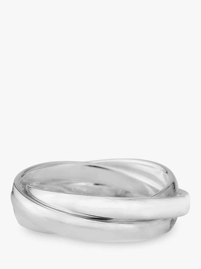 John Lewis Auree Knightsbridge Russian Interlinking Wedding Ring Silver- Buy online at McGrocer
