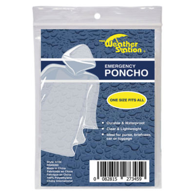 ASDA The Weather Station Clear Emergency Poncho- Buy online at McGrocer