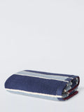 John Lewis Reversible Stripe Towels - Blue Hand Towel