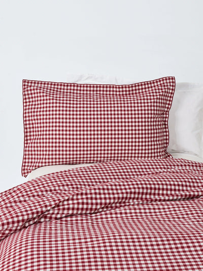John Lewis John Lewis Gingham Duvet Cover Set, Red Berry- Buy online at McGrocer