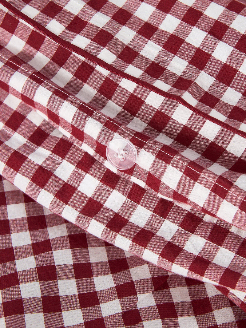 John Lewis Gingham Duvet Cover Red Berry, imported from the UK