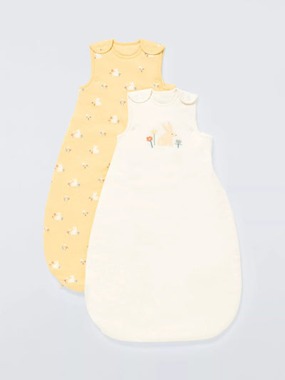John Lewis John Lewis Baby Scandi Bunny Sleeping Bag, 1.5-2.5 Tog, Pack of 2, Multi