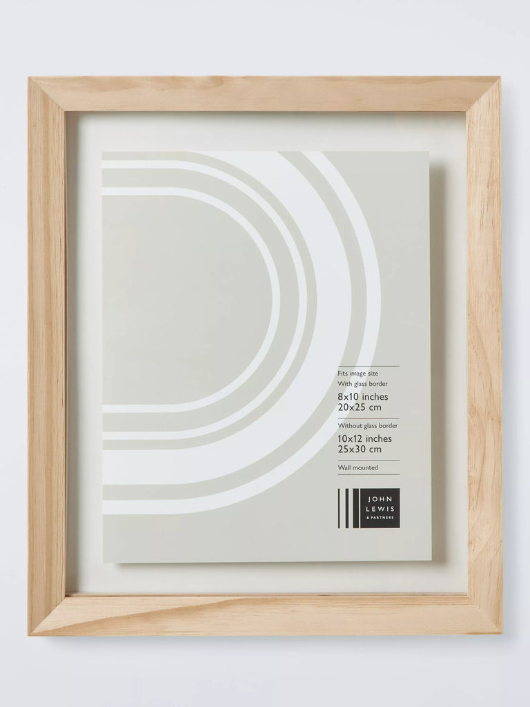 John Lewis Pine Wood Floating Poster Frame, Natural