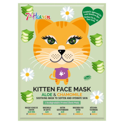 7th Heaven Aloe & Chamomile Kitten face mask, UK version