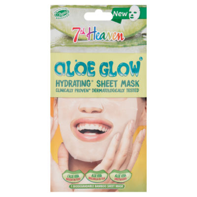 7th Heaven Aloe Glow Hydrating Sheet Mask, UK version