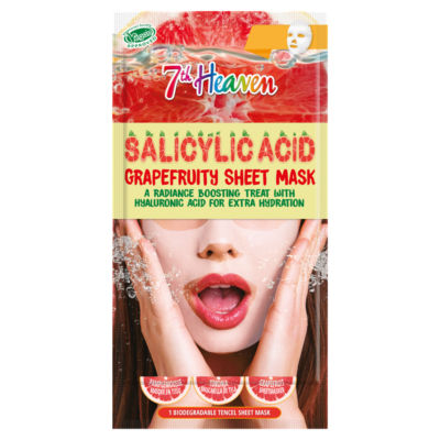 7th Heaven Salicylic Acid Grapefruity Sheet Mask, imported from the UK